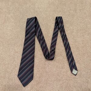 Christian Dior Men's Blue Striped Silk Tie